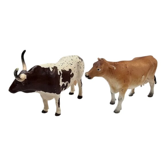 Mojo Texas Longhorn Jersey Cow Figures Farm Life Hand Painted Realistic Toys - Picture 2 of 12